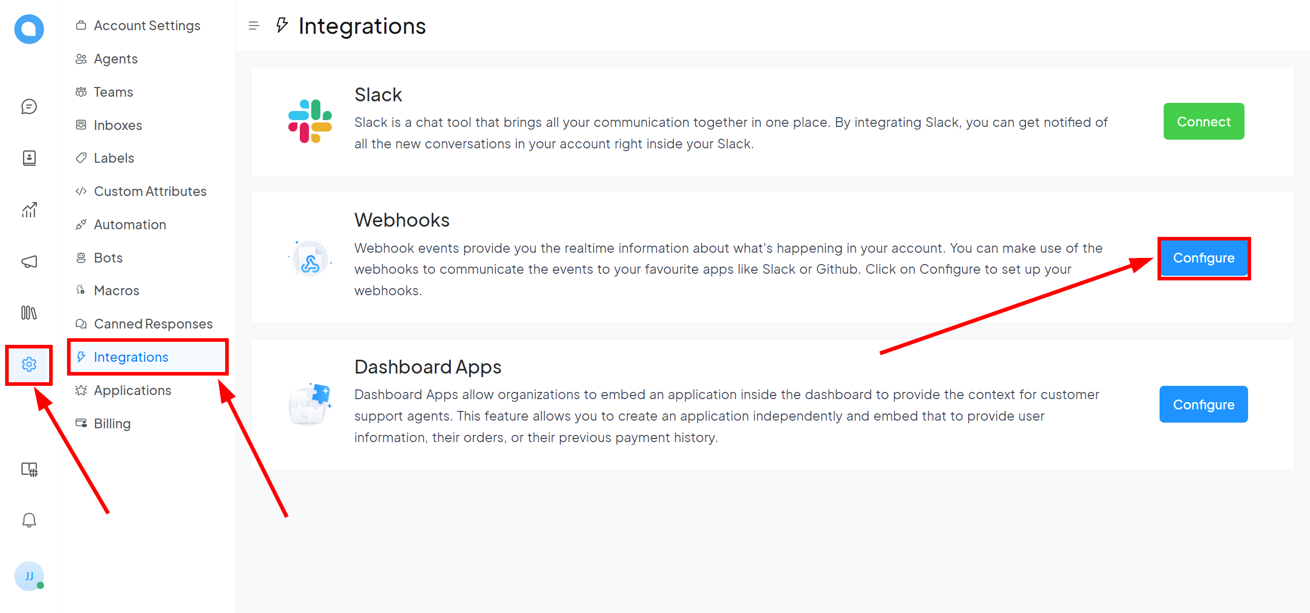 How to Connect Chatwoot as Data Source | Go to the admin panel