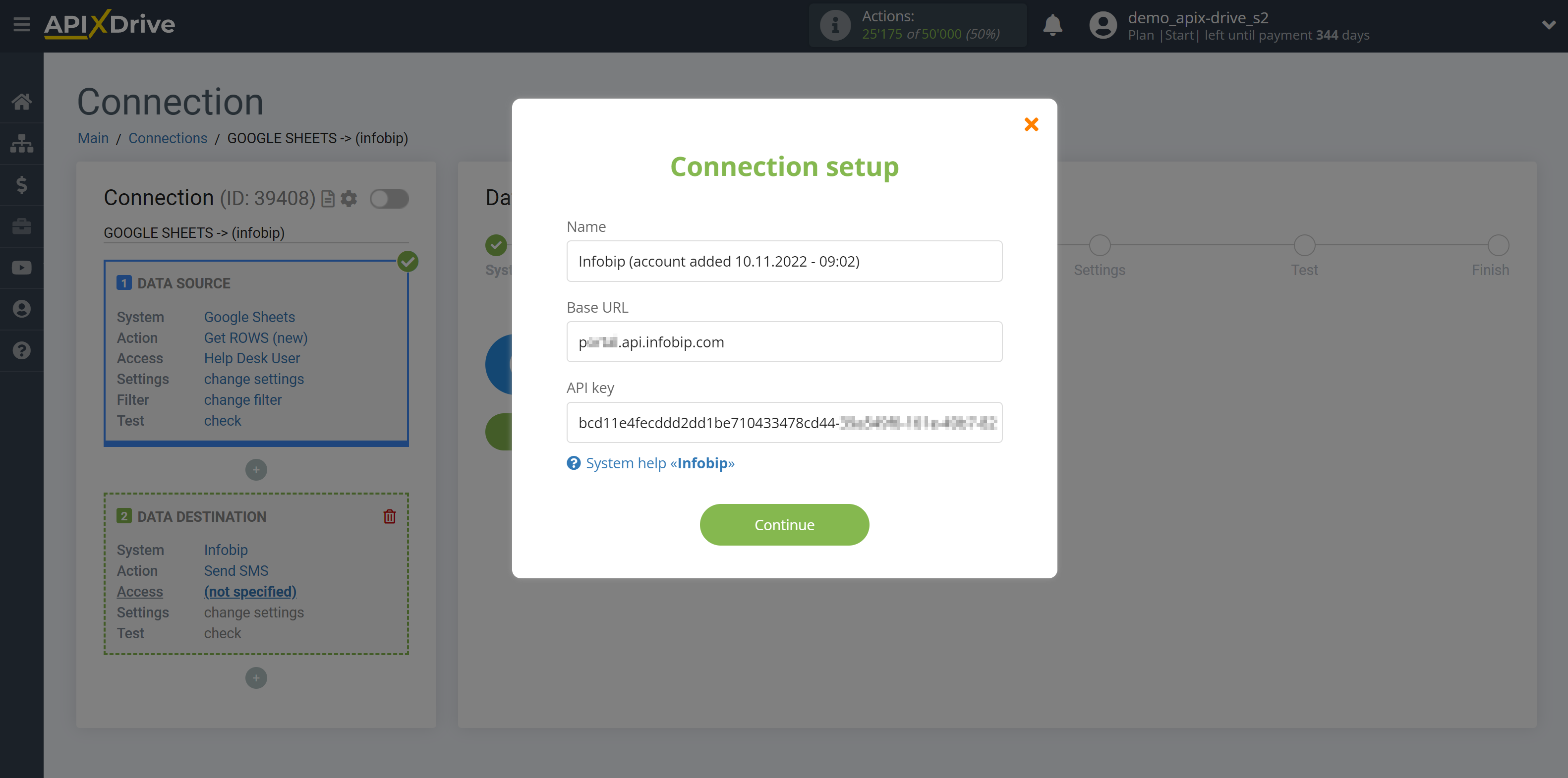 How to Connect Infobip as Data Destination | Connection setup