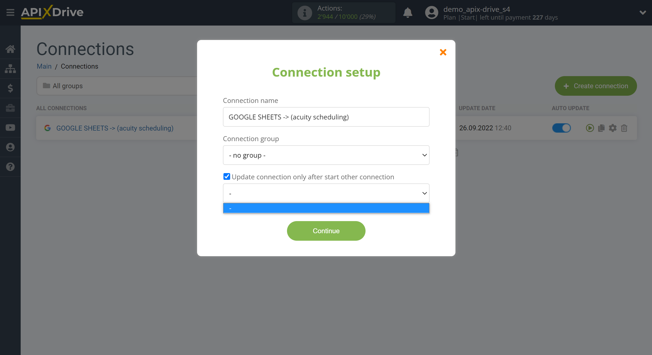 How to Connect Acuity Scheduling as Data Destination | Update priority