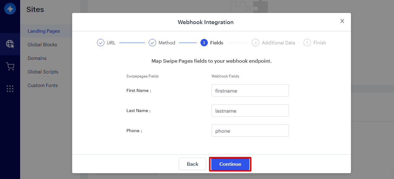 How to Connect Swipe Pages as Data Source | Setup data transfer