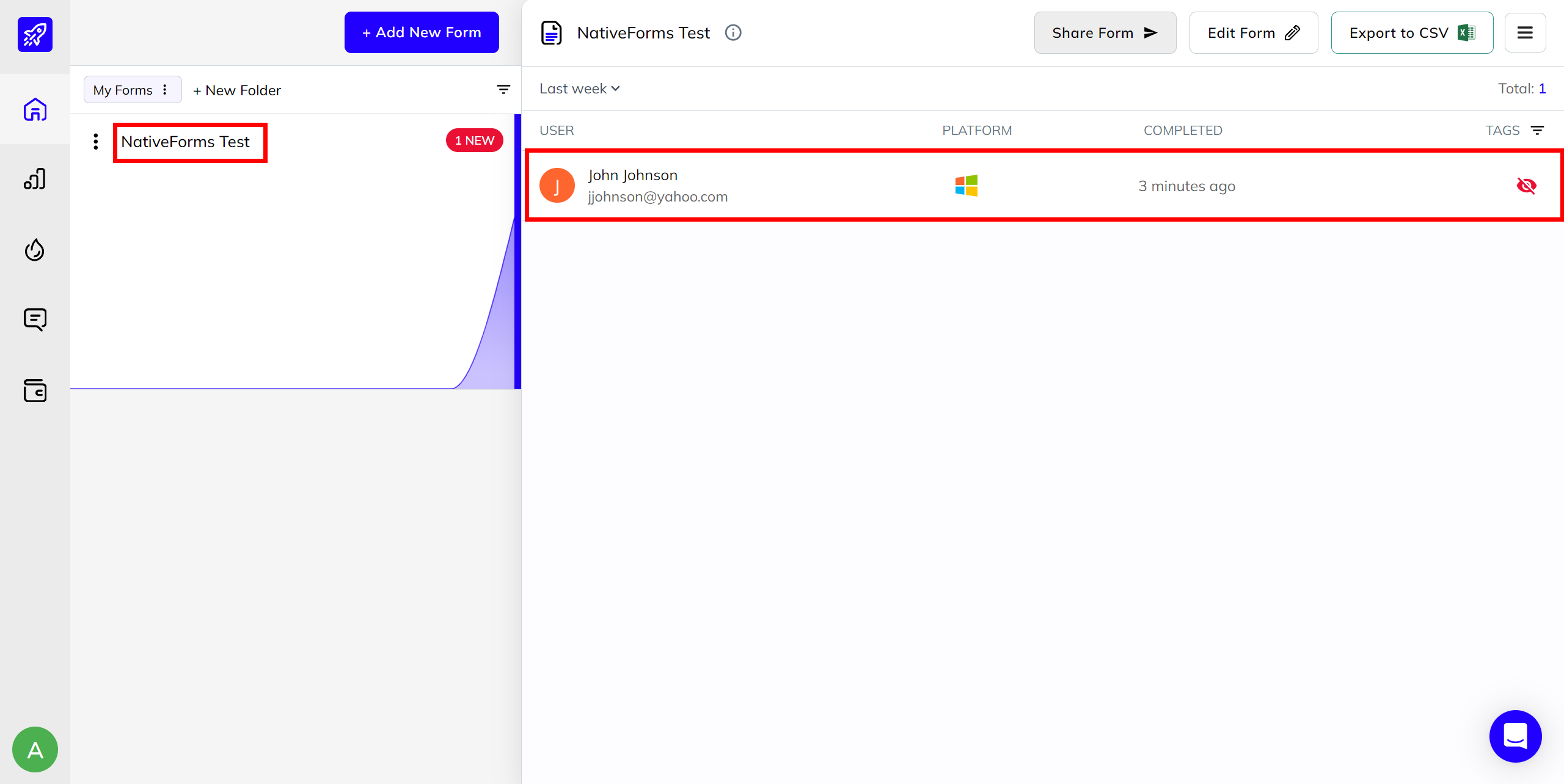 How to Connect NativeForms as Data Source | Generating test data from a form