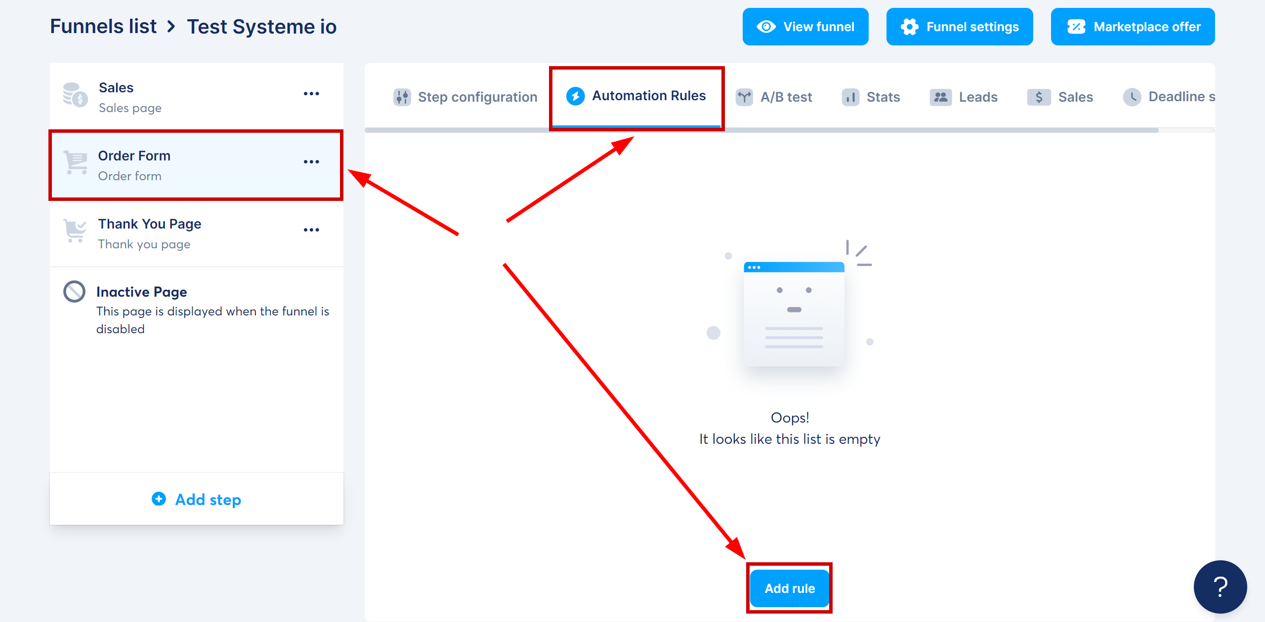 How to Connect Systeme.io as Data Source | Page selection