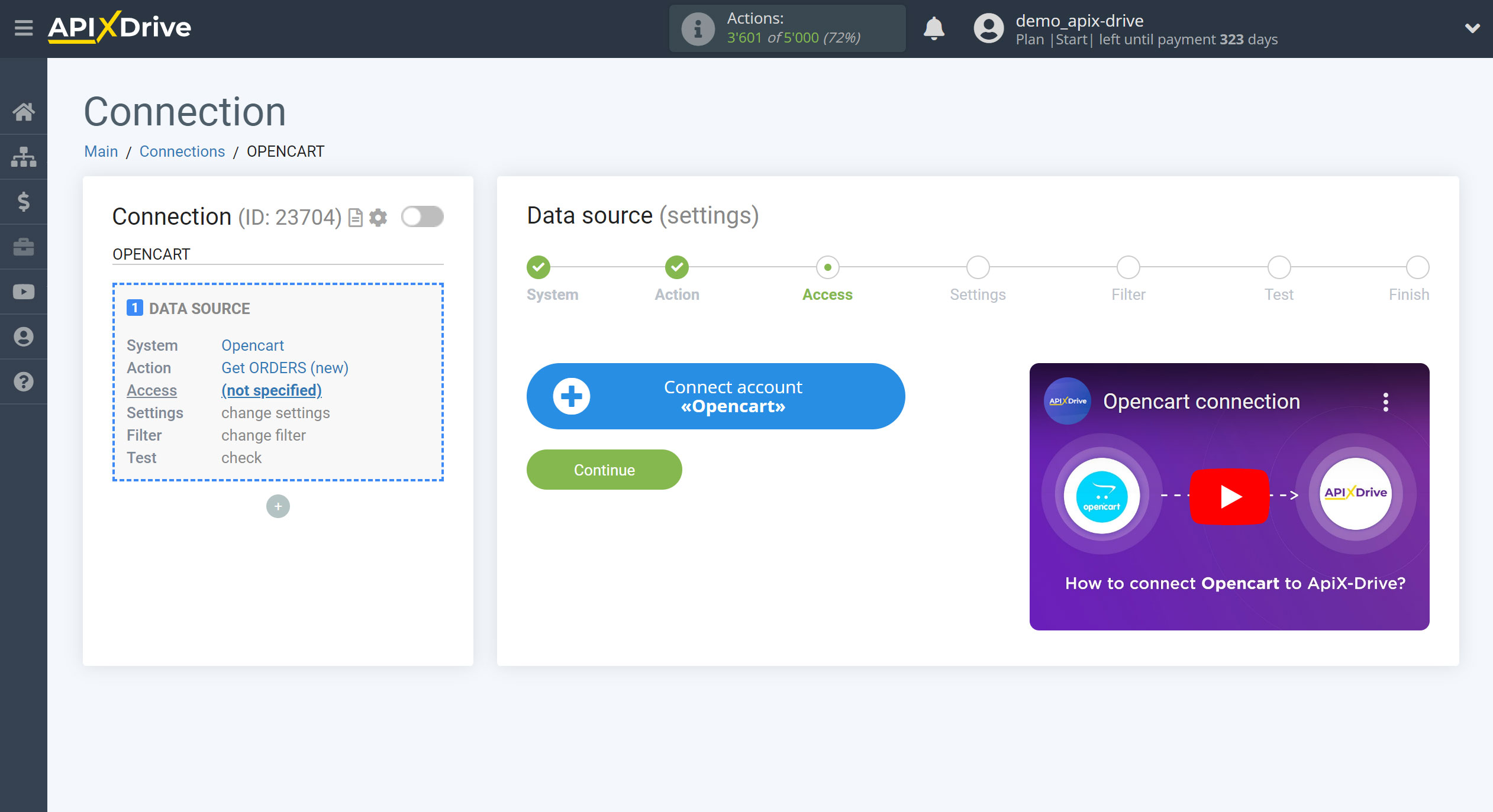 How to Connect Opencart as Data Source | Account connection