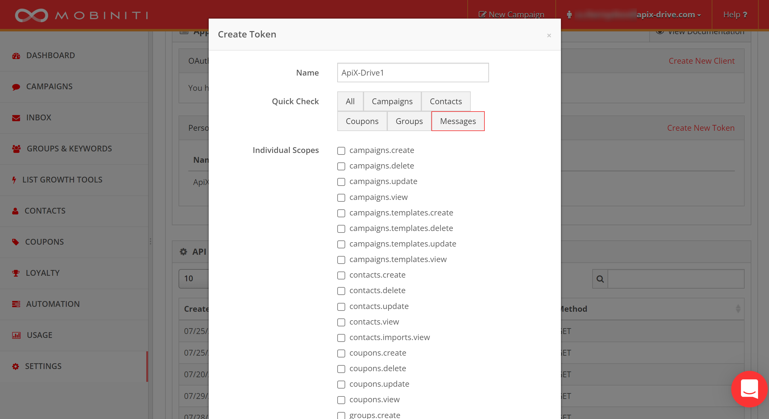 How to Connect Mobiniti  as Data Destination | Account connection