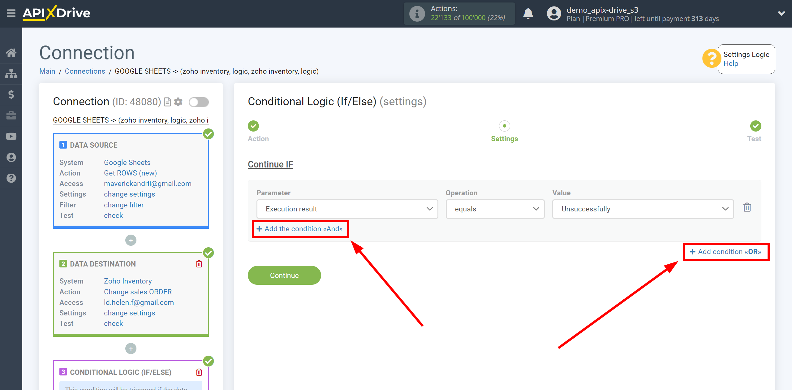 How to setup Zoho Inventory Change sales Order / Create sales Order | Additional conditions "AND", "OR"