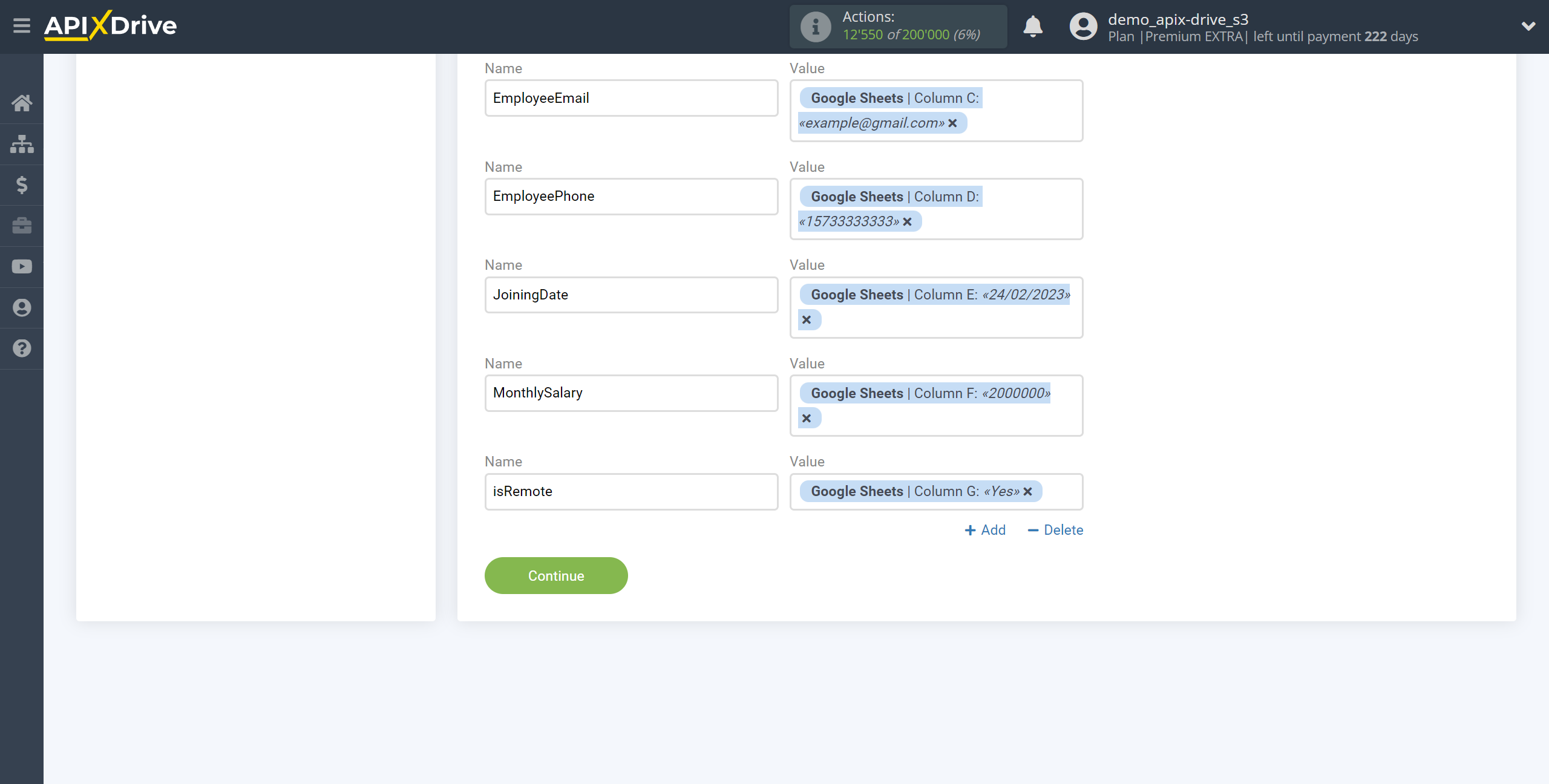 How to Connect Crove as Data Destination | Assigning fields