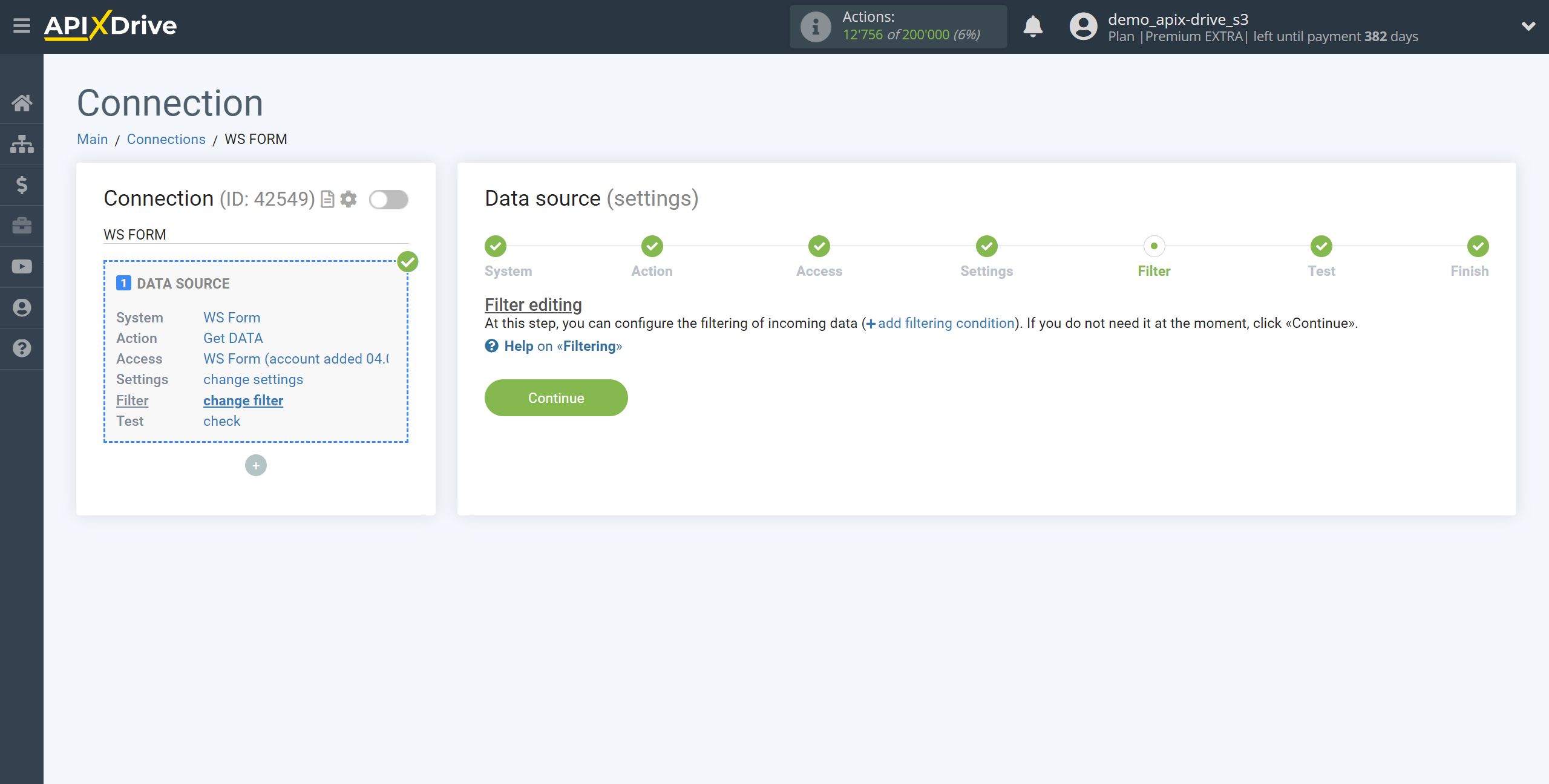 How to Connect WS Form as Data Source | Data Filter