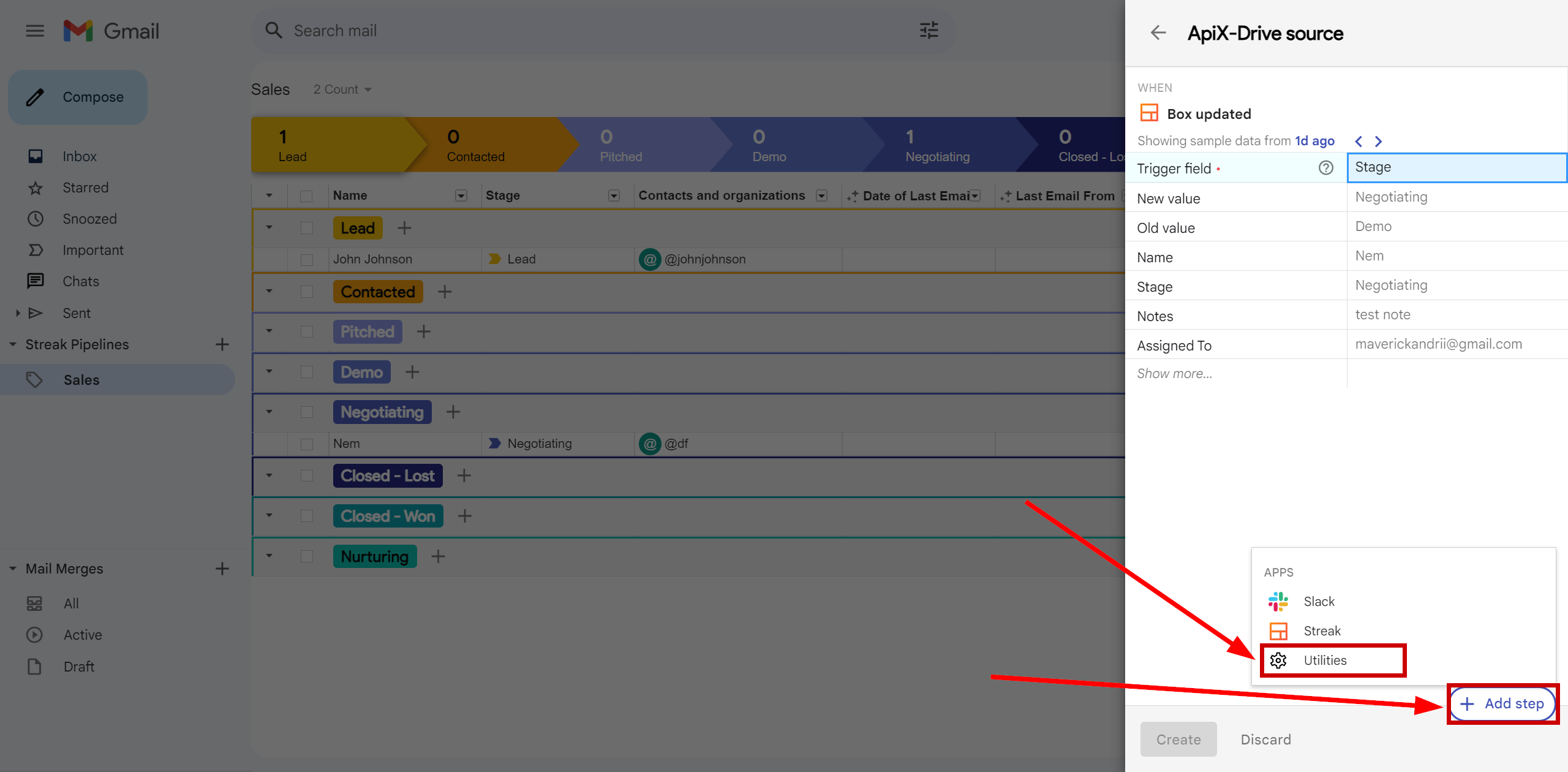 How to Connect Streak as Data Source | Saving event settings