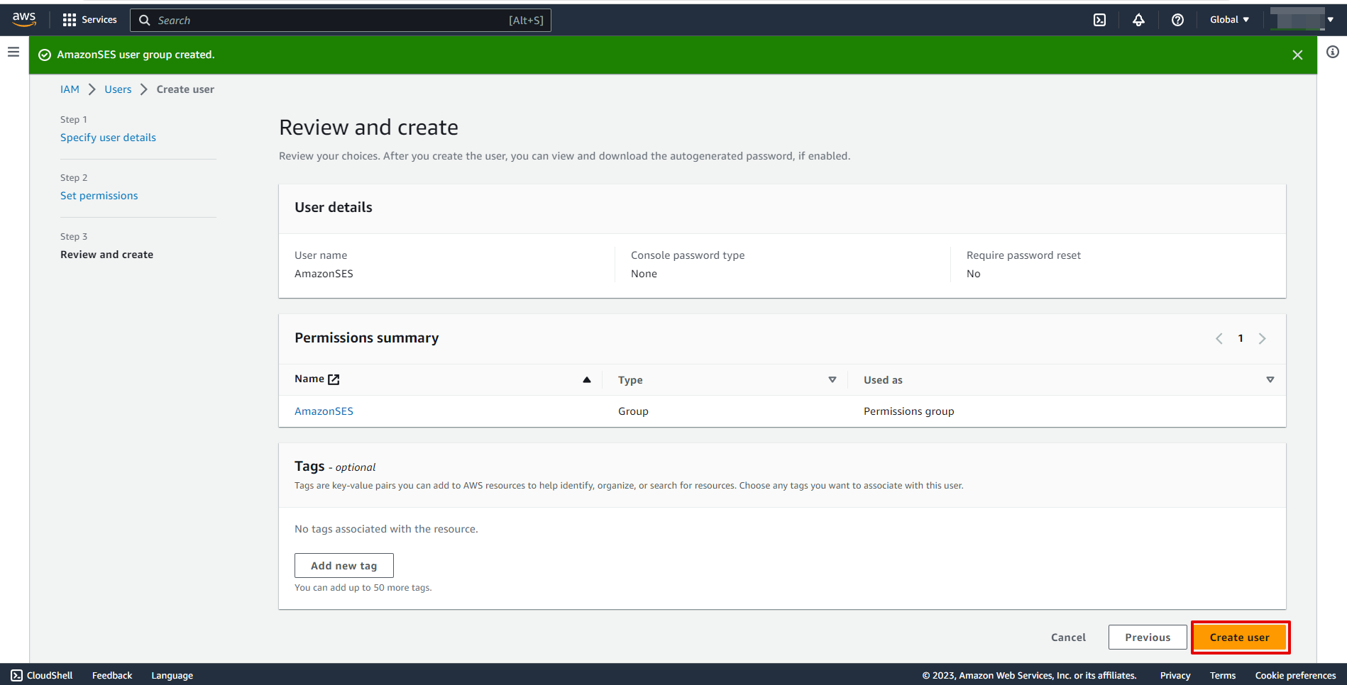 How to Connect Amazon SES as Data Destination | Connection setup