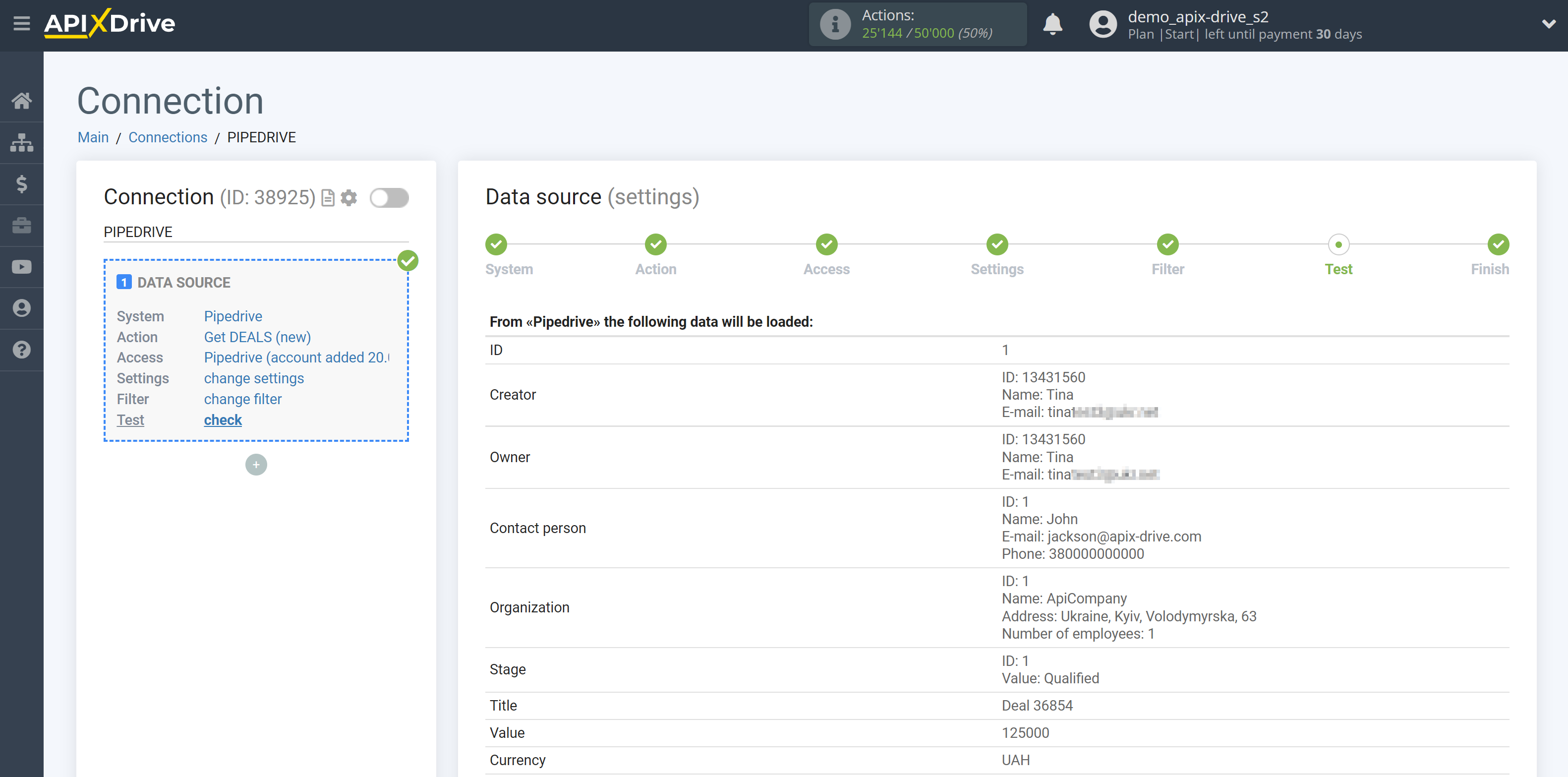 How to Connect Pipedrive as Data Source  | Data Test