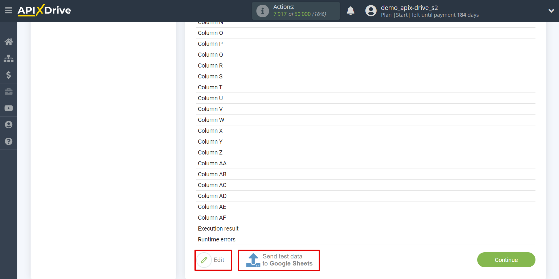 Setting up an Google Sheets to Update rows | Test data