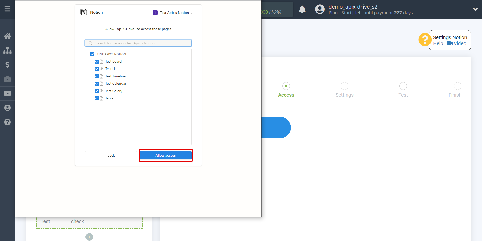 How to Connect Notion as Data Destination | Allow access