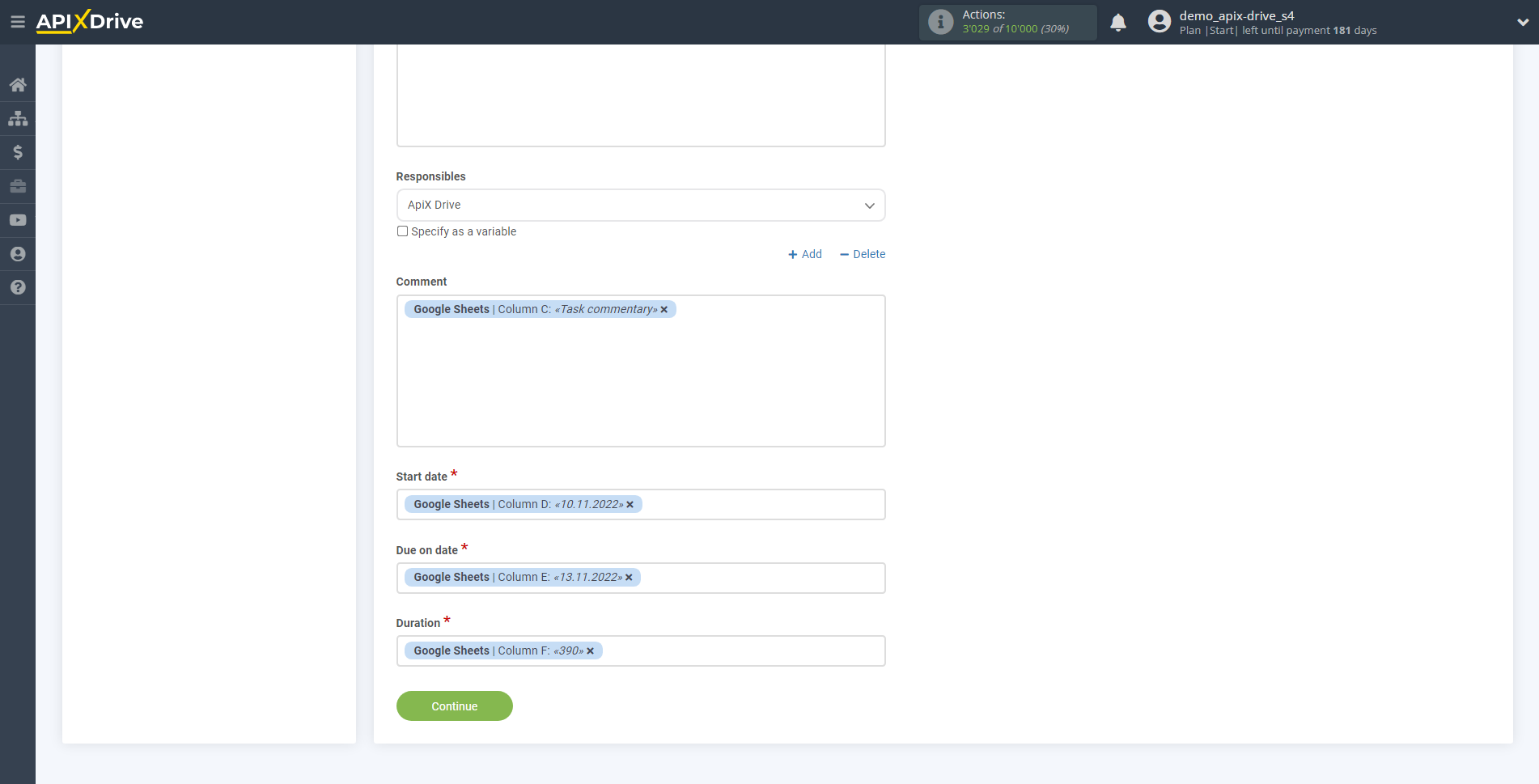 How to Connect Wrike as Data Destination | Assigning fields