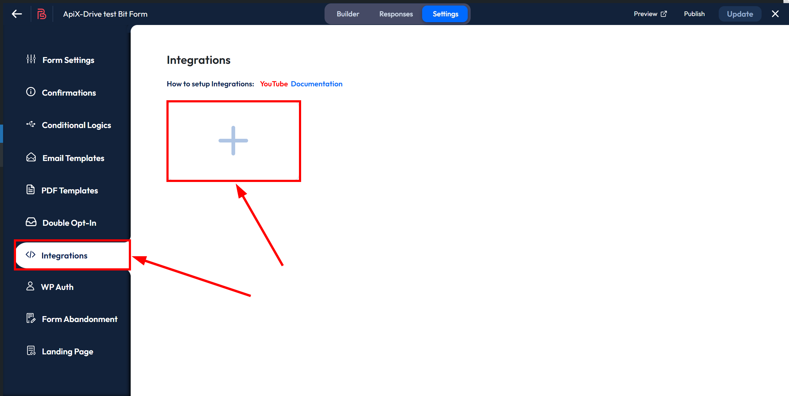 How to Connect Bit Form as Data Source | Go to Webhook settings