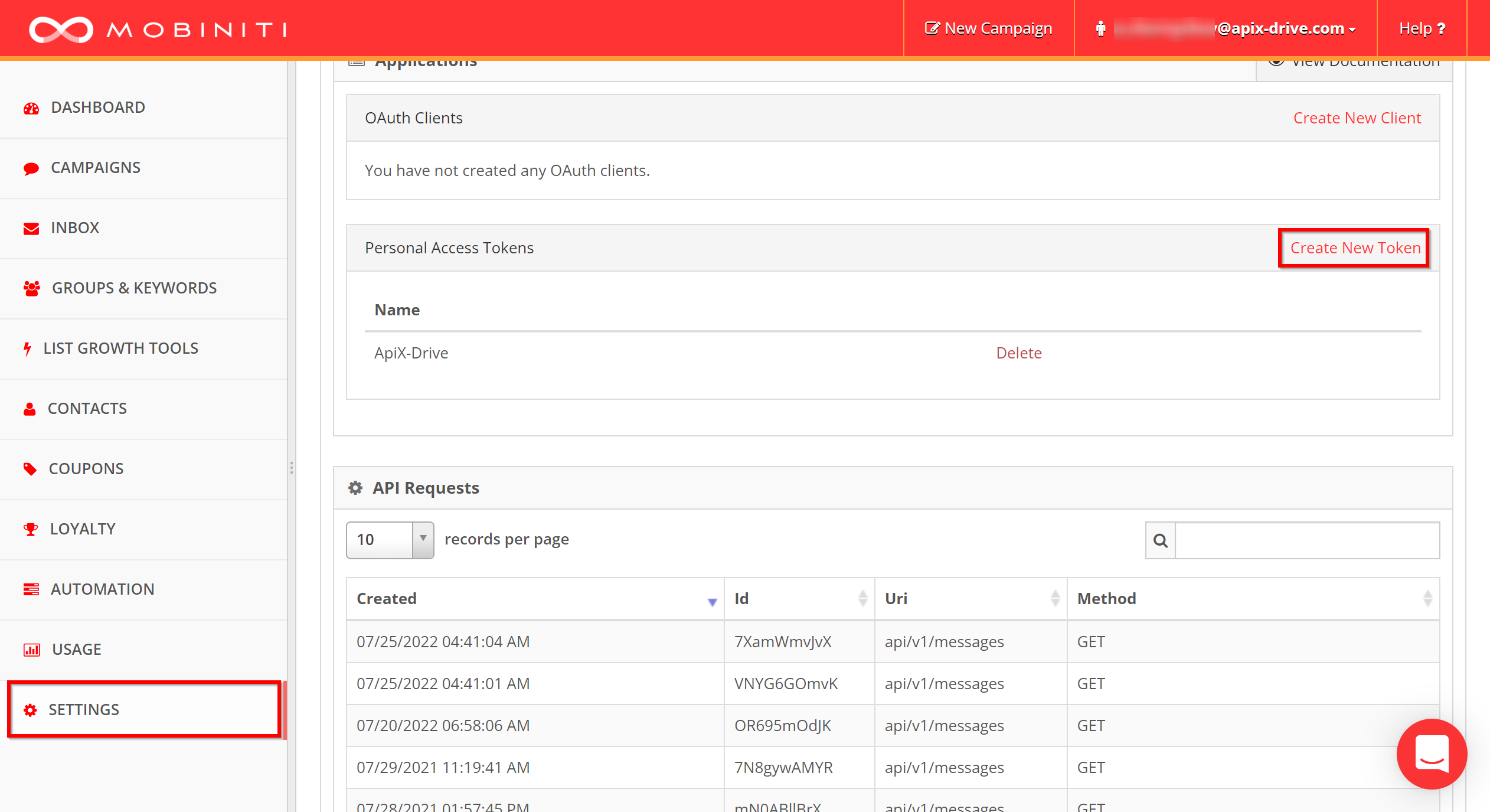 How to Connect Mobiniti  as Data Destination | Account connection