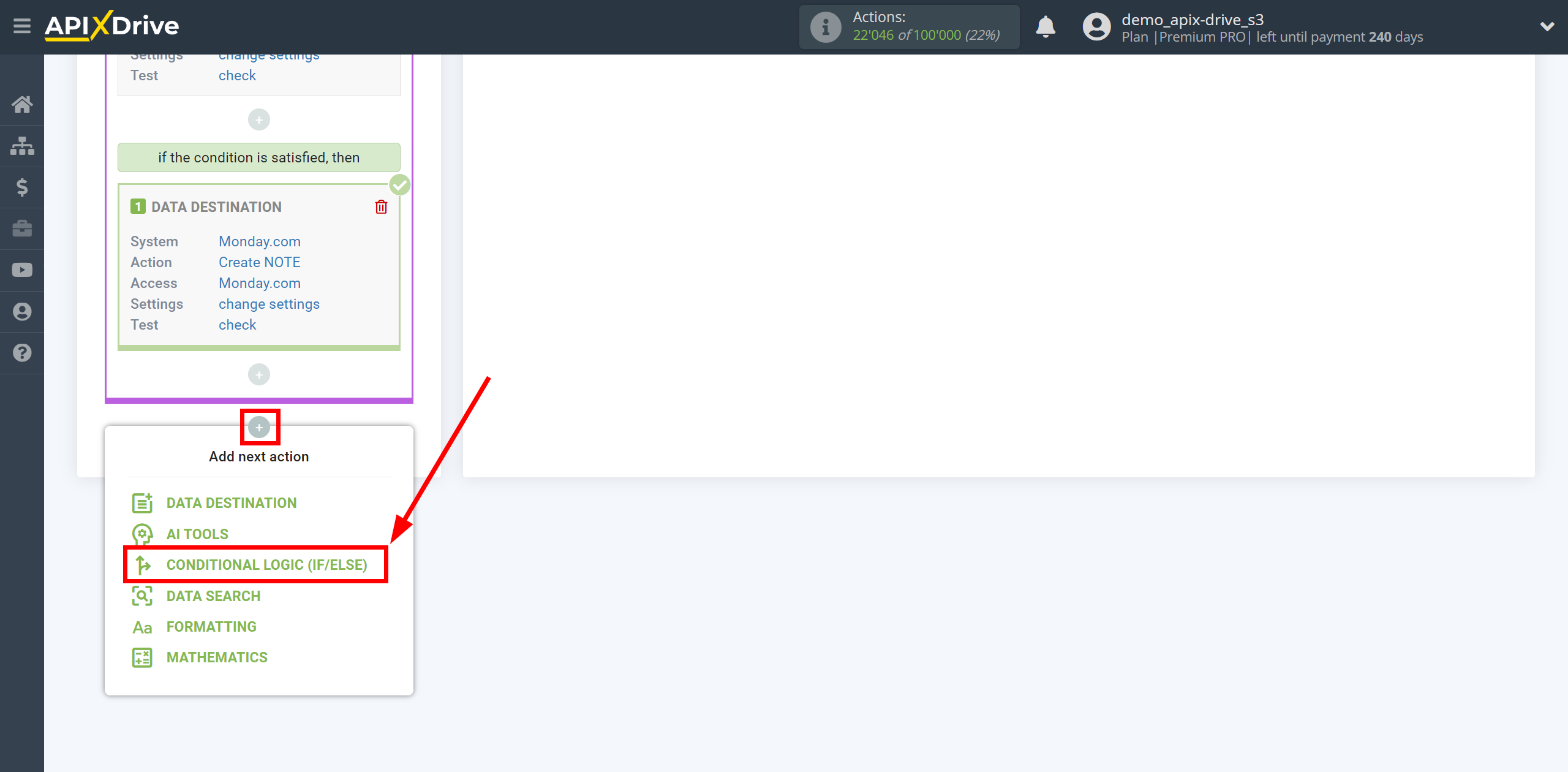 How to setup Monday.com Update Note / Create Note | Start setting up the additional Logic section