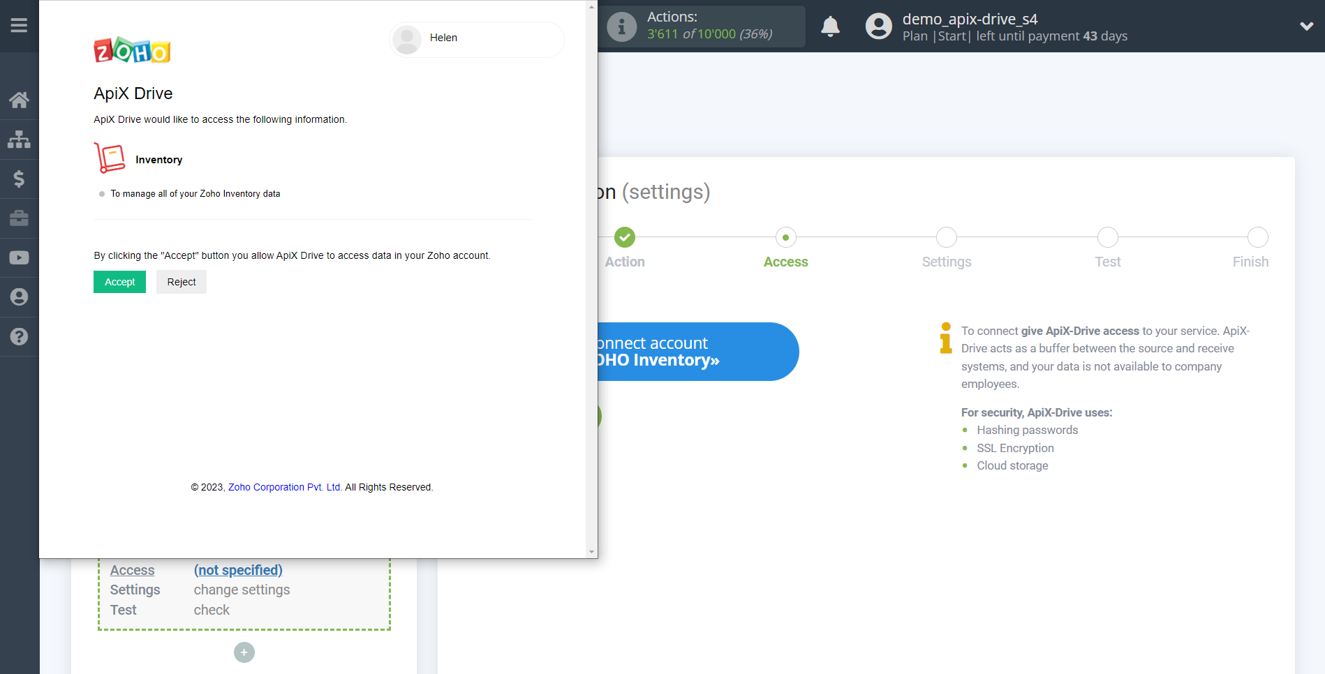 How to Connect Zoho Inventory as Data Destination | Authorization in Zoho