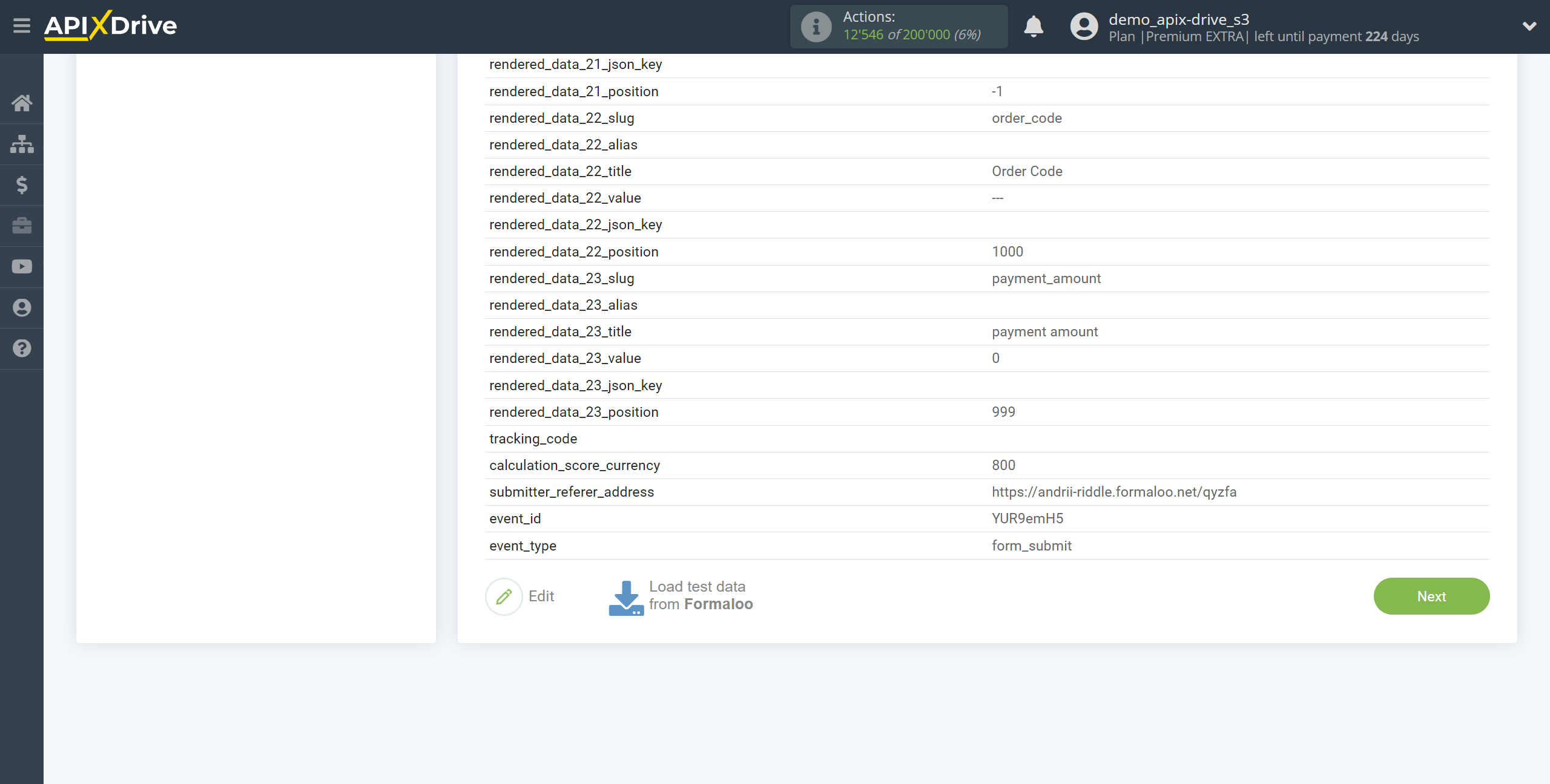 How to Connect Formaloo as Data Source | Test data