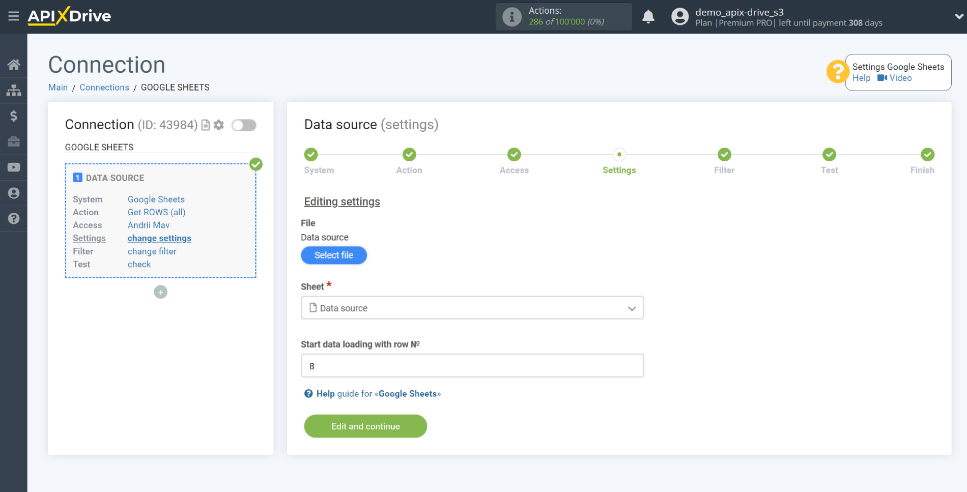 Setting up Snovio Contact Search in Google Sheets | Table and Sheet Selection