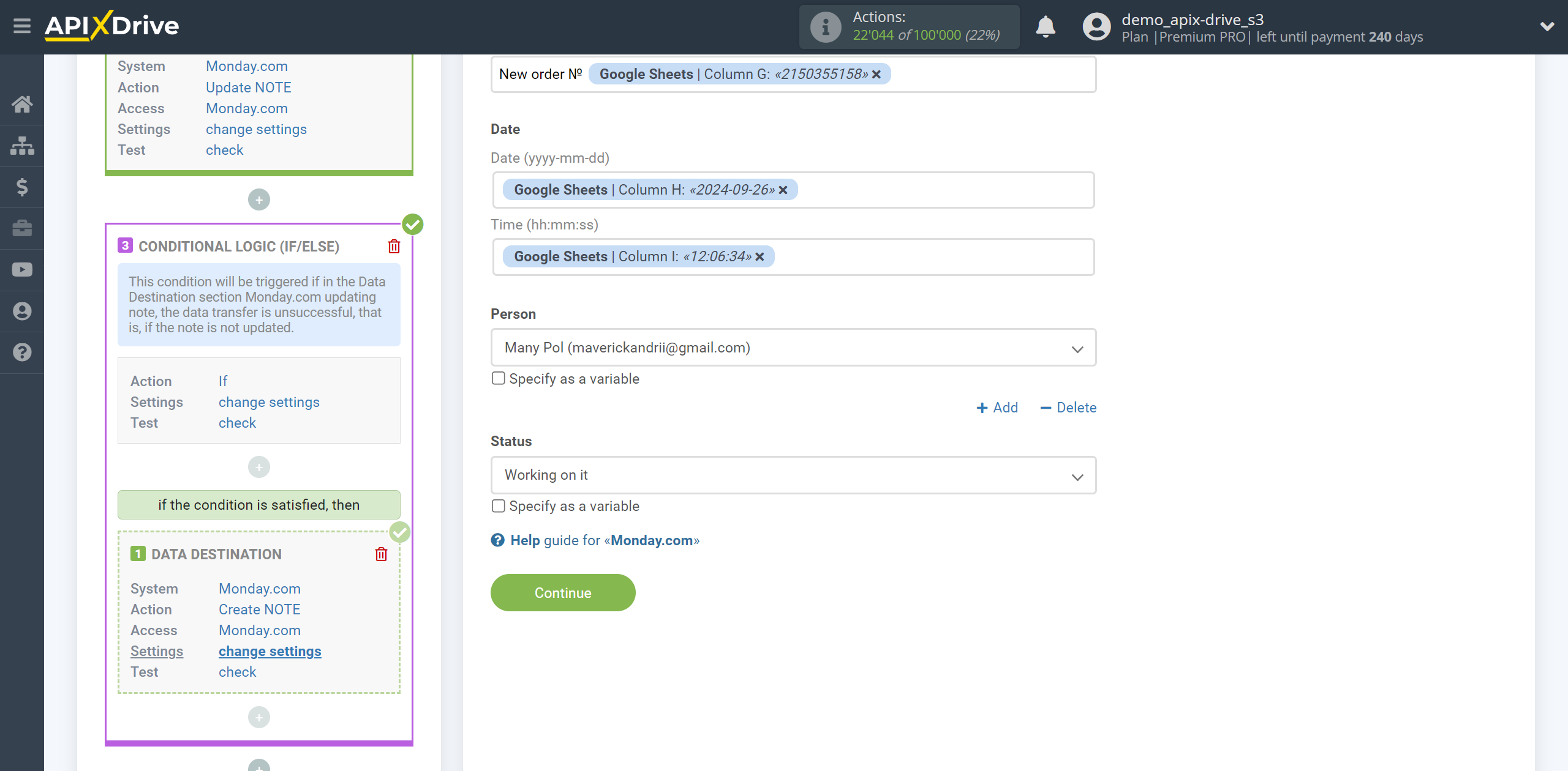 How to setup Monday.com Update Note / Create Note | Assigning Fields