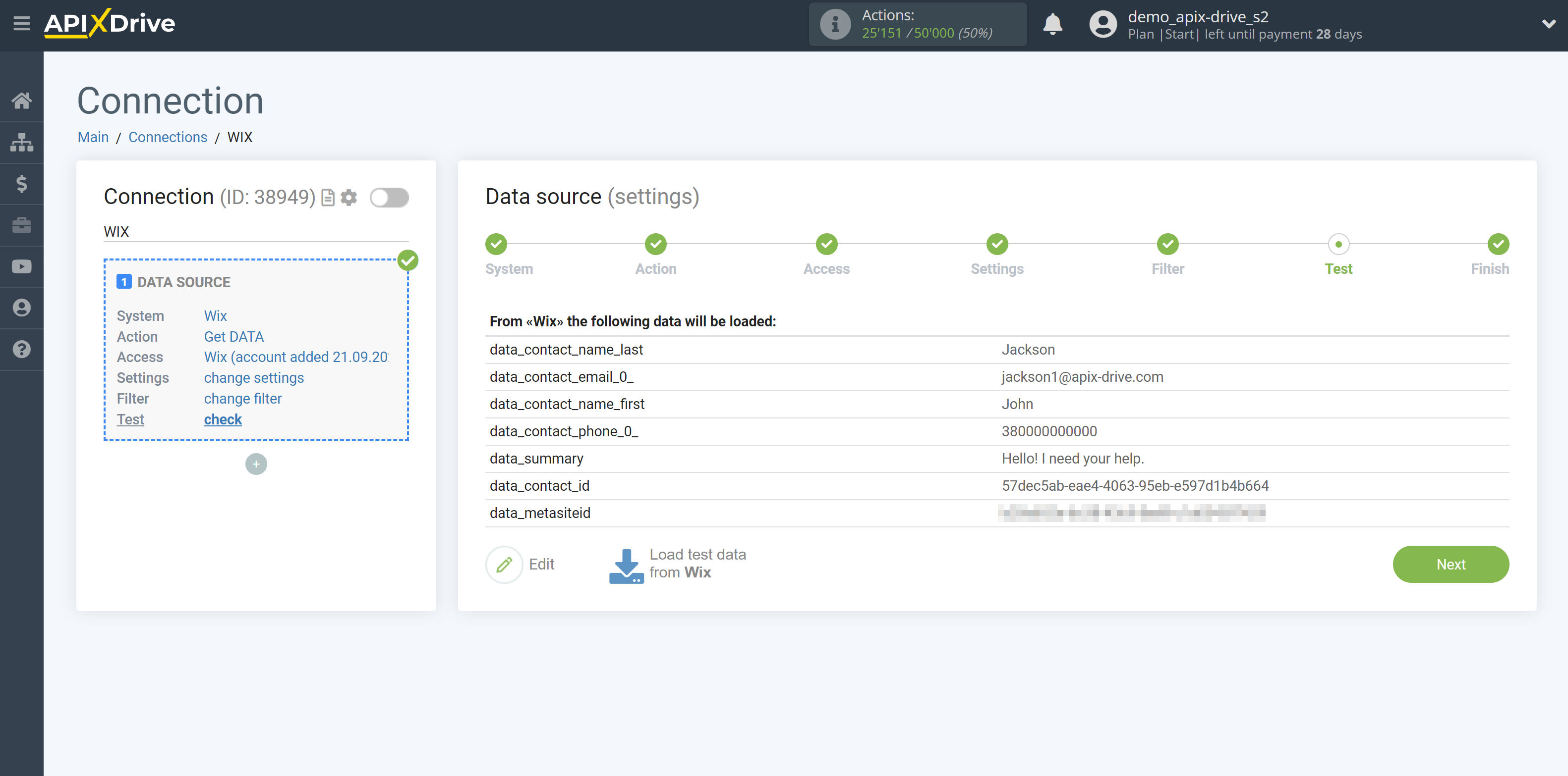 How to Connect Wix as Data Source | Chat Data Test