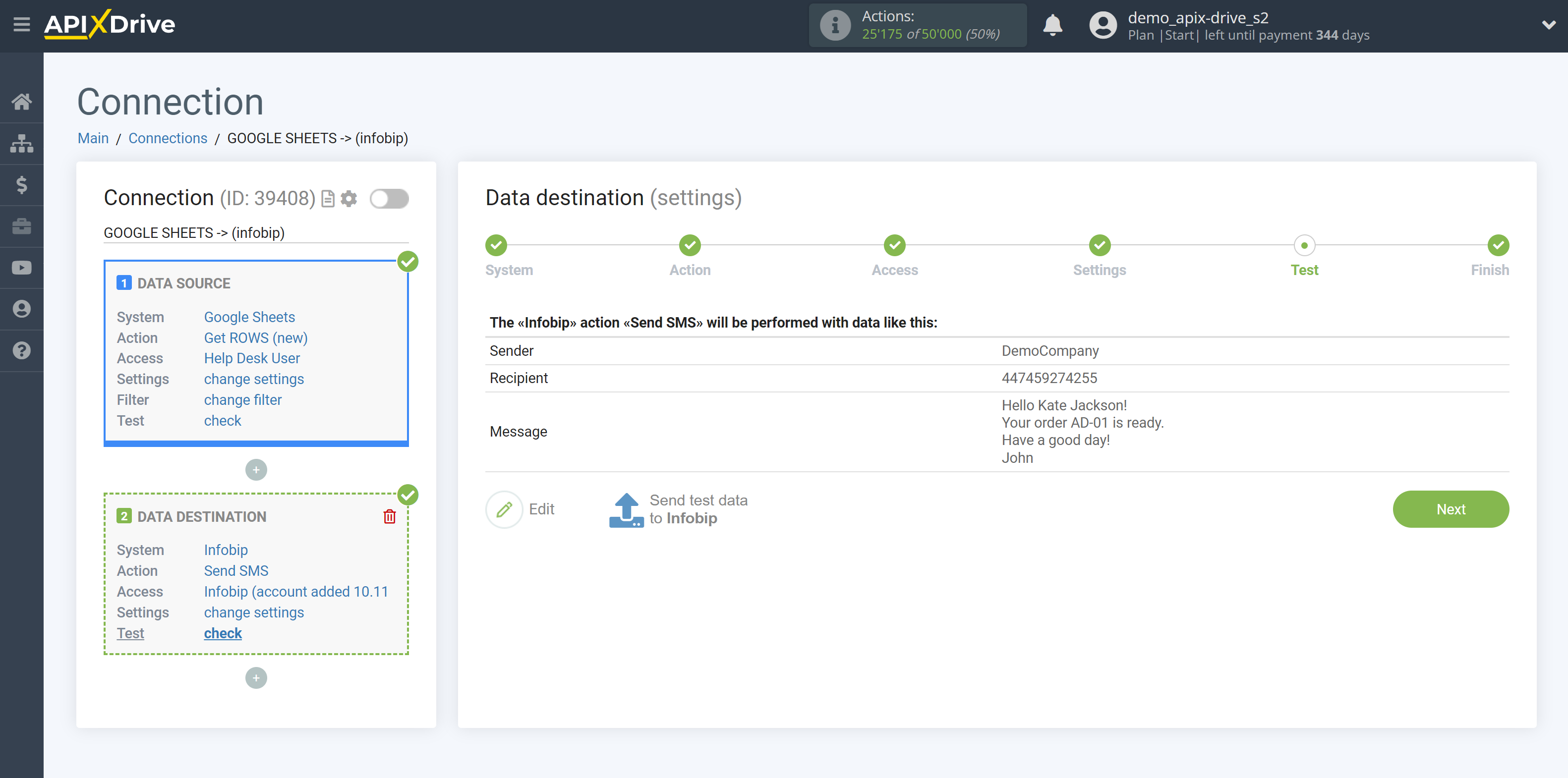 How to Connect Infobip as Data Destination | Data Test