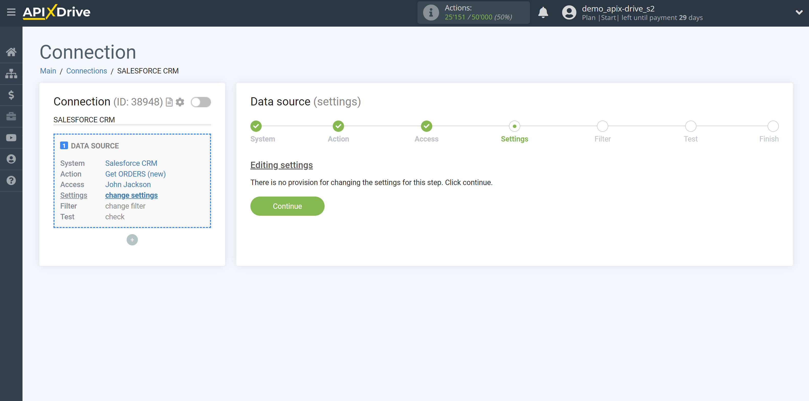 How to Connect Salesforce CRM as Data Source | Settings