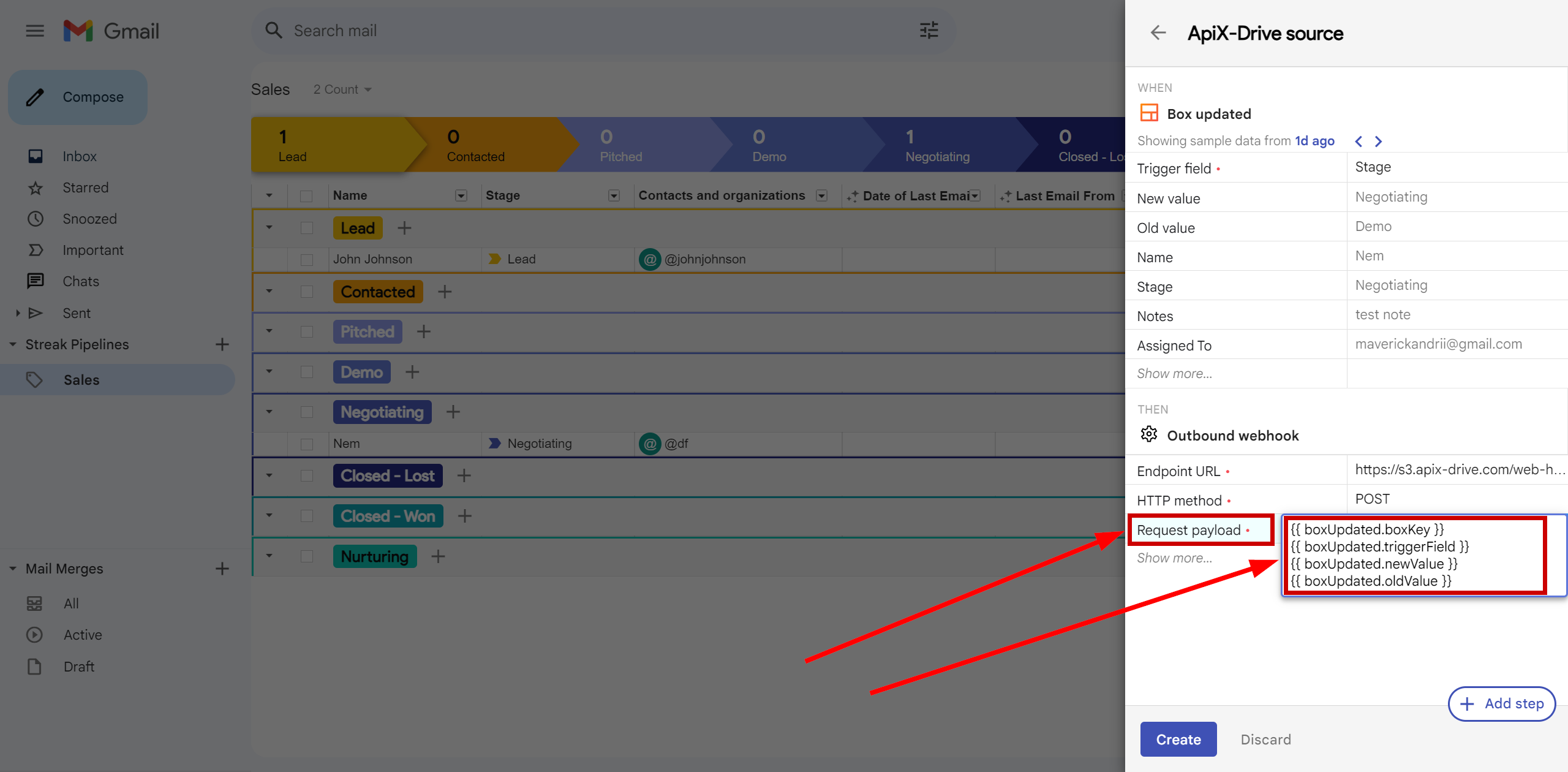 How to Connect Streak as Data Source | Saving event settings