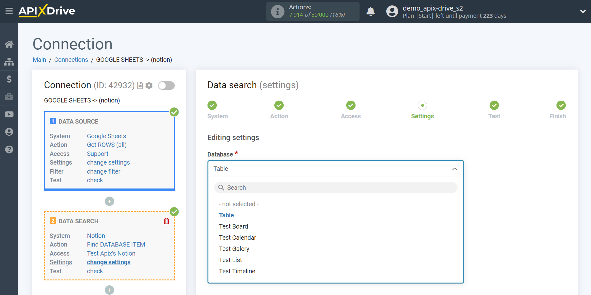 Setting up an Notion Item Search in Google Sheets | Assigning fields