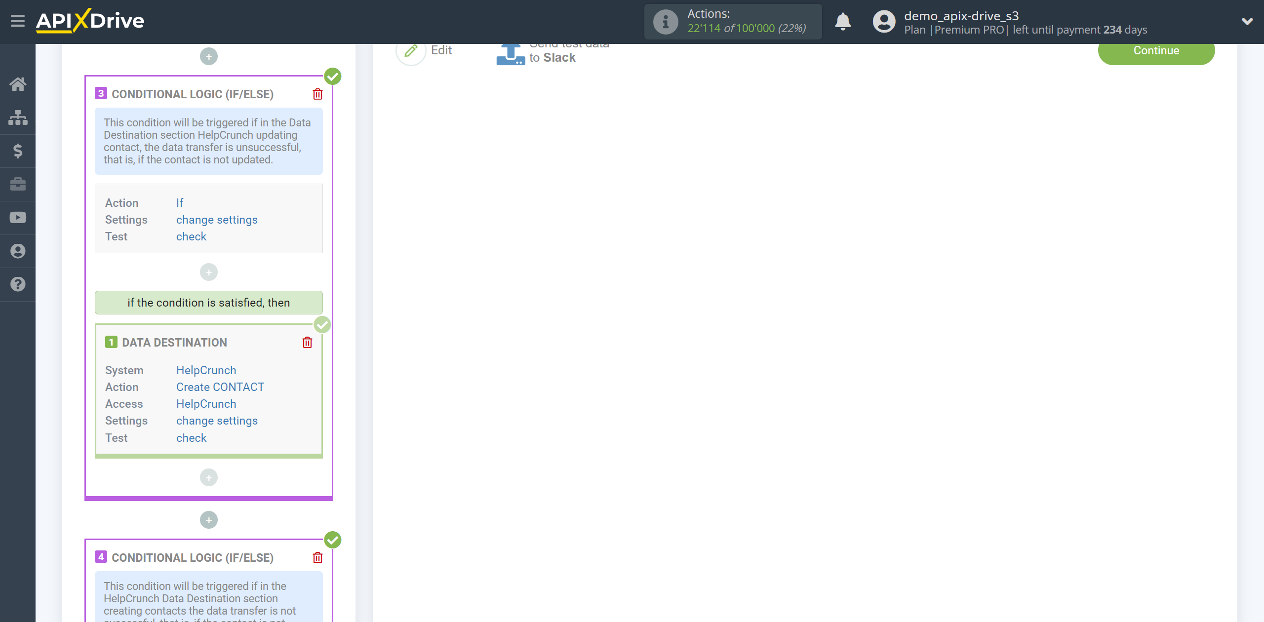 How to setup HelpCrunch Update Contact / Create Contact | Test data