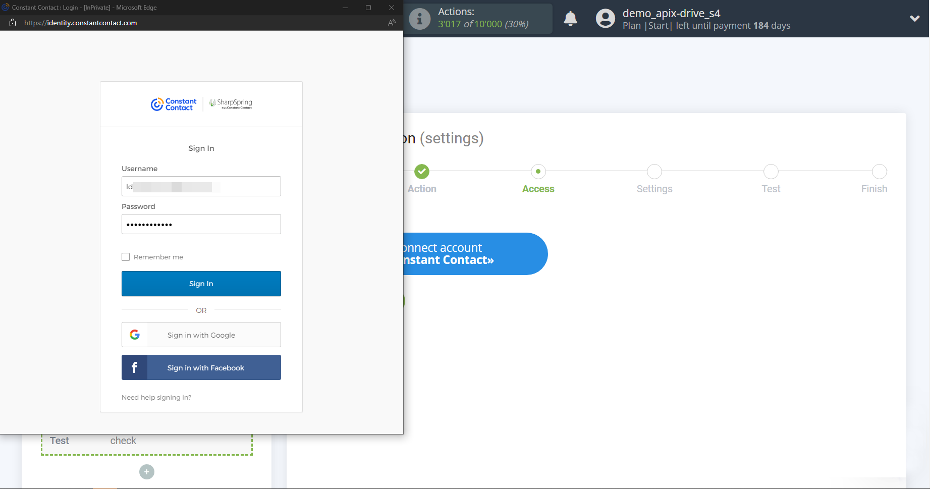 How to Connect Constant Contact as Data Destination | Account connection