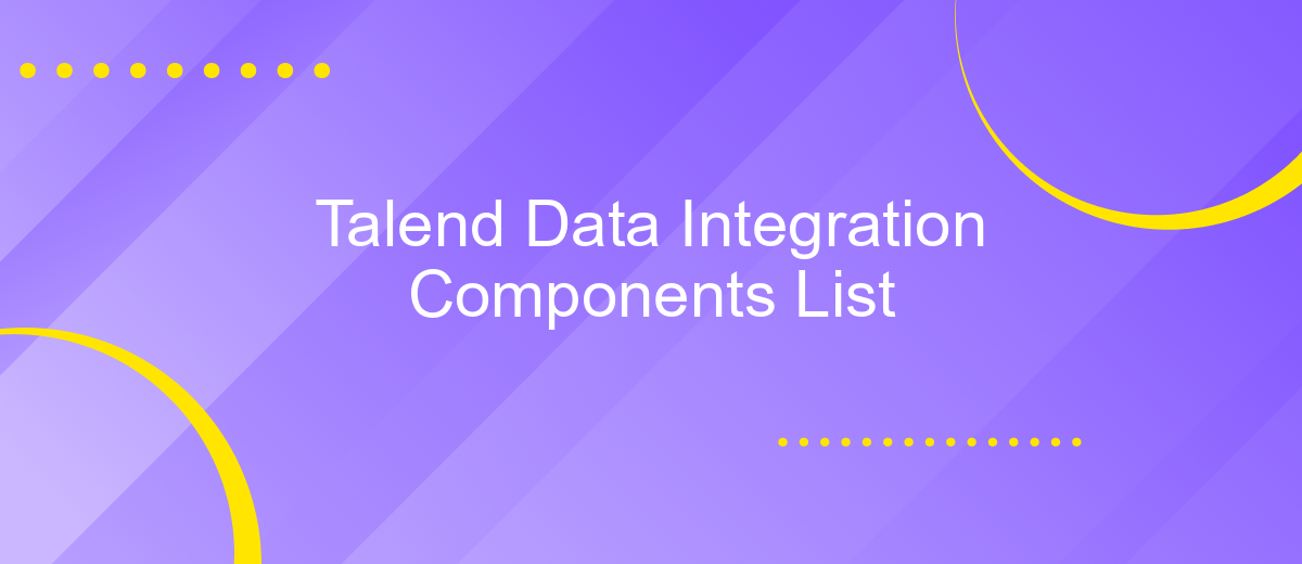 Talend Data Integration Components List