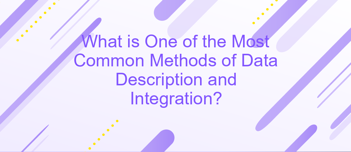 What is One of the Most Common Methods of Data Description and Integration?