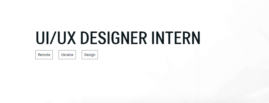 UI/UX Designer Intern від Sigma Software