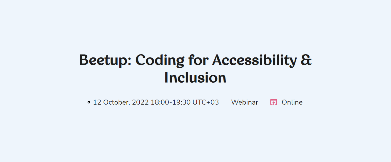 Вебінар "Beetup: Coding for Accessibility & Inclusion"