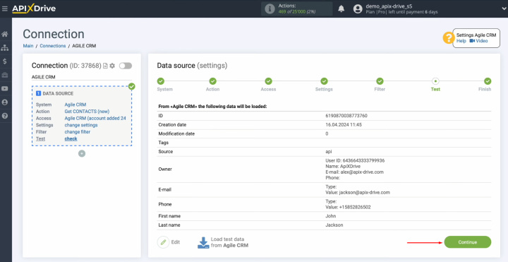 Agile CRM and Airtable integration | Click "Continue"