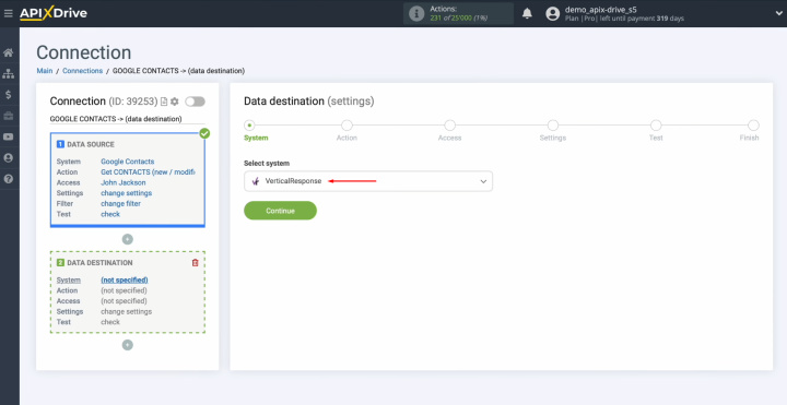 Google Contacts and VerticalResponse integration | Select VerticalResponse