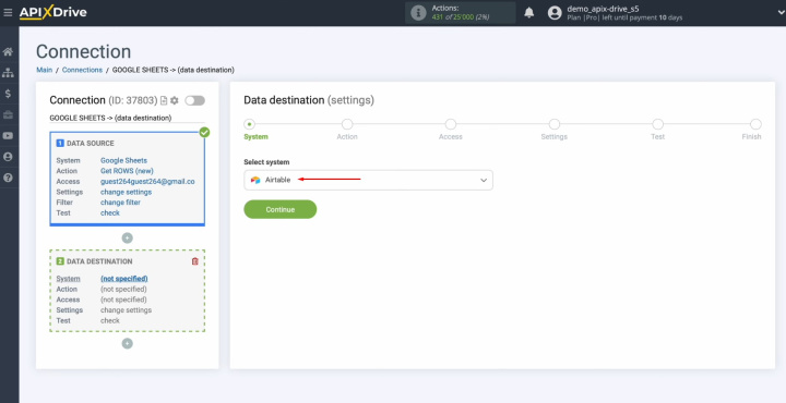 Google Sheets and Airtable integration | Choose the system Airtable