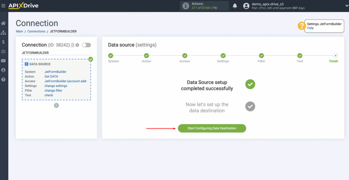 JetFormBuilder and Notion integration | Start configuring the data receiver