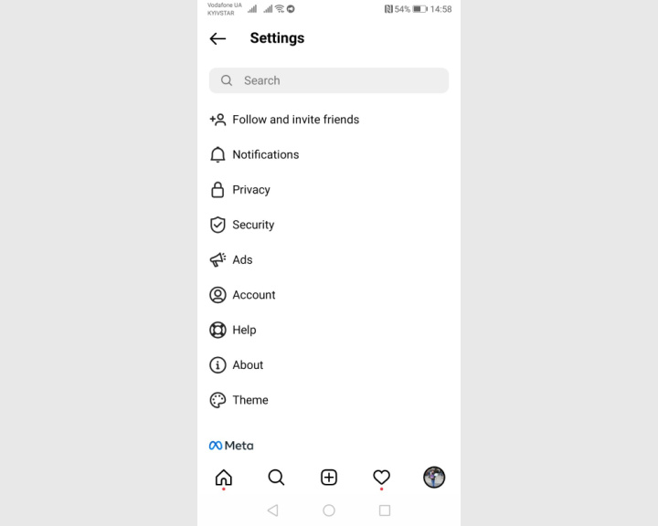 Go to "Settings" menu