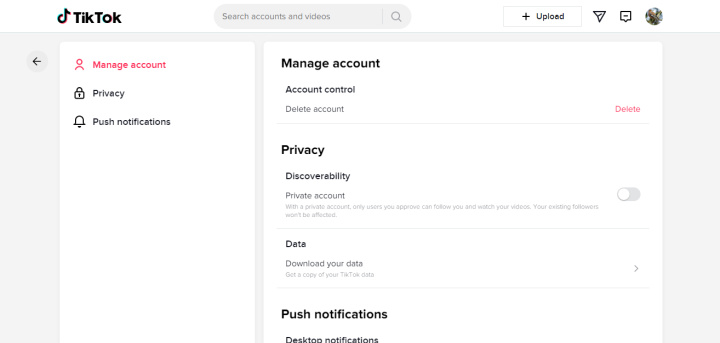 Deleting a TikTok account | Account Management