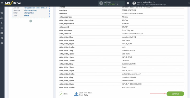 Tally and Slack integration | If you don't want to fix anything, click "Continue"