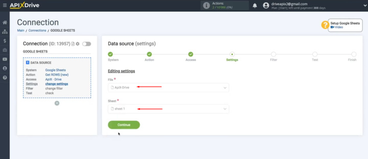 Google Sheets and Discord integration | Specify the file and sheet