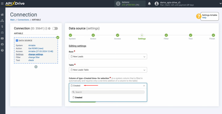 Airtable and MailChimp integration | Select a column of type "Created time"