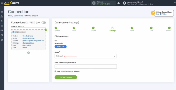 Google Sheets and Airtable integration | Select the sheet