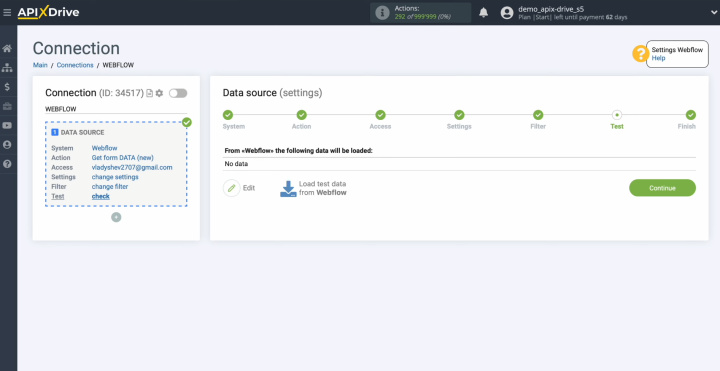 Webflow and Google Sheets integration | If no data is displayed, complete a form