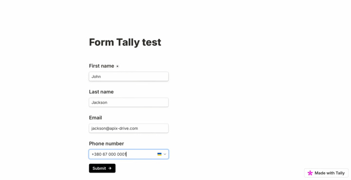 Tally and ActiveCampaign integration | Fill out the form on the site