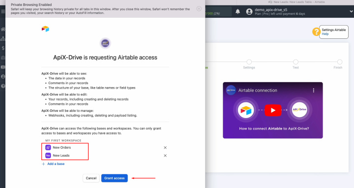 Agile CRM and Airtable integration | Provide access to all databases