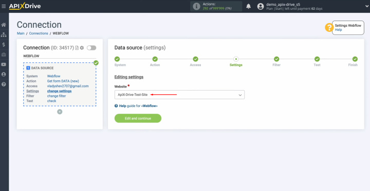 Webflow and Google Sheets integration | Choose the website