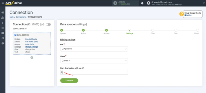 Google Sheets and Discord integration | Specify the line number